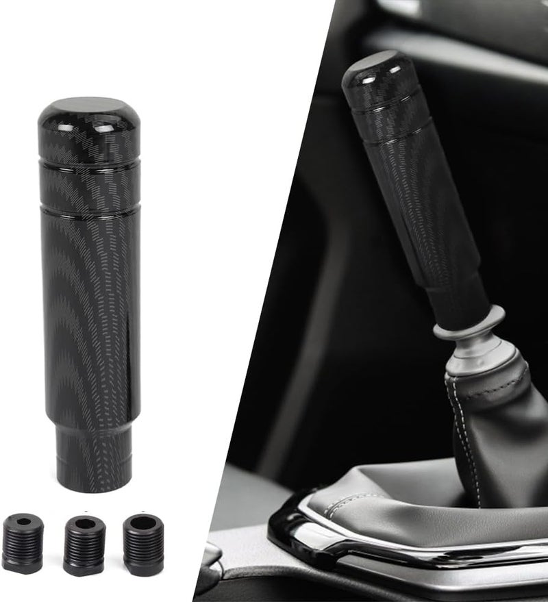 BARTOO Aluminum Alloy Heavy Weighted Shifter Knob, 5" Auto Gear Shift Knob, Car Gear Lever Stick Shifter Handle,with 3 Threaded Adapters M8 M10 M12,Fit Most Automatic Manual Vehicle(Carbon Fiber) - Image 5